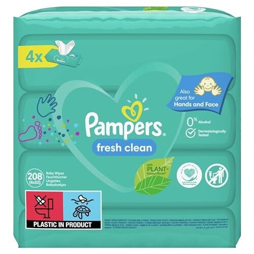 Pampers Clean Baby Scent Wipes Turquoise...