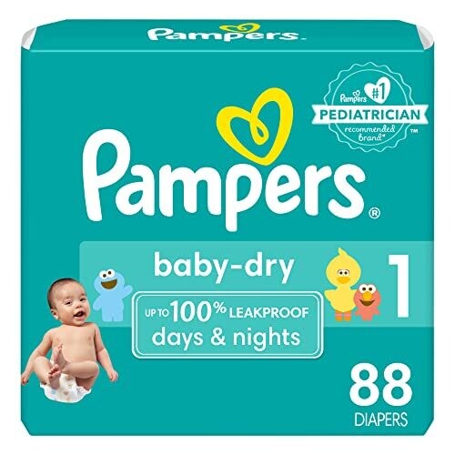 Pampers Baby Dry Newborn Diapers Size 1, 44...