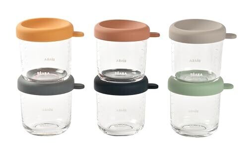 Beaba Glass Baby Food Storage Jars 6-Pack...